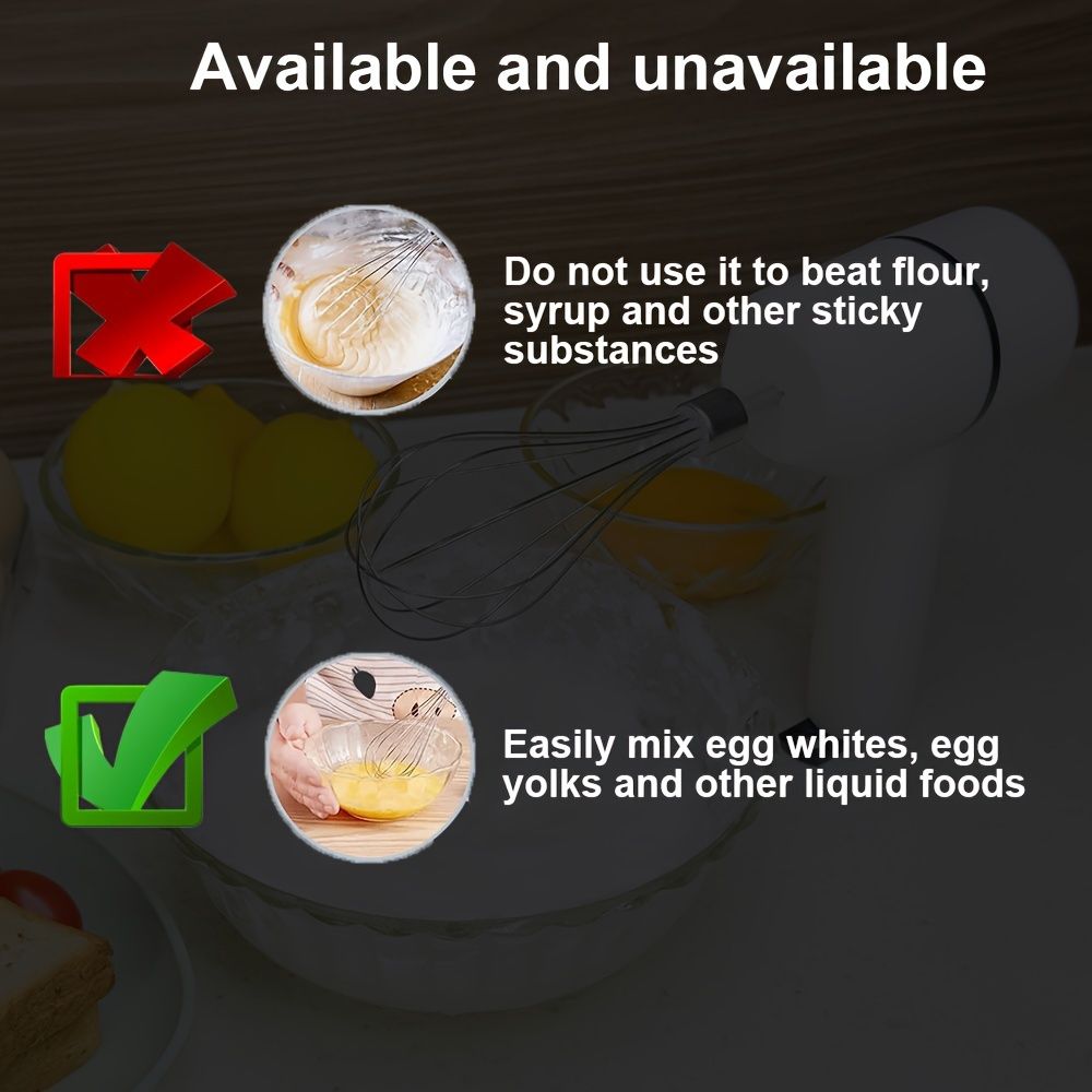 Cordless Hand Mixer Electric Whisk USB Rechargeable