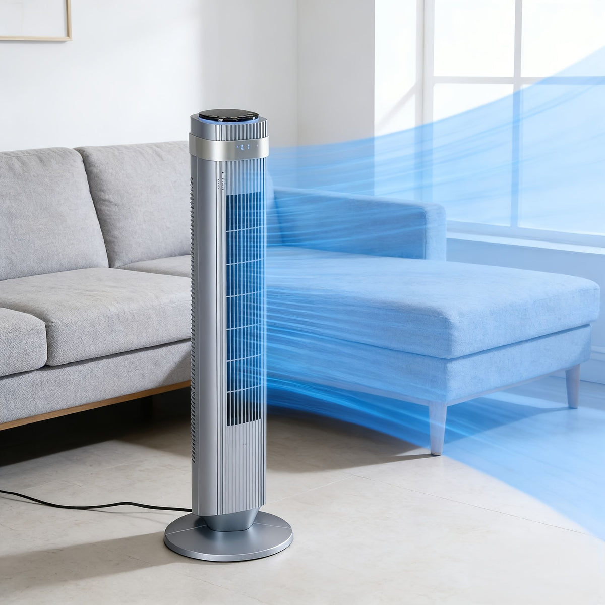 Bladeless Tower Fan with Remote and LED Display