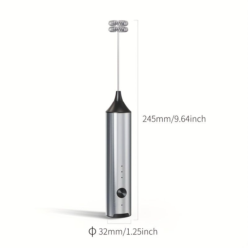 Rechargeable Electric Milk Frother with 2 Heads
