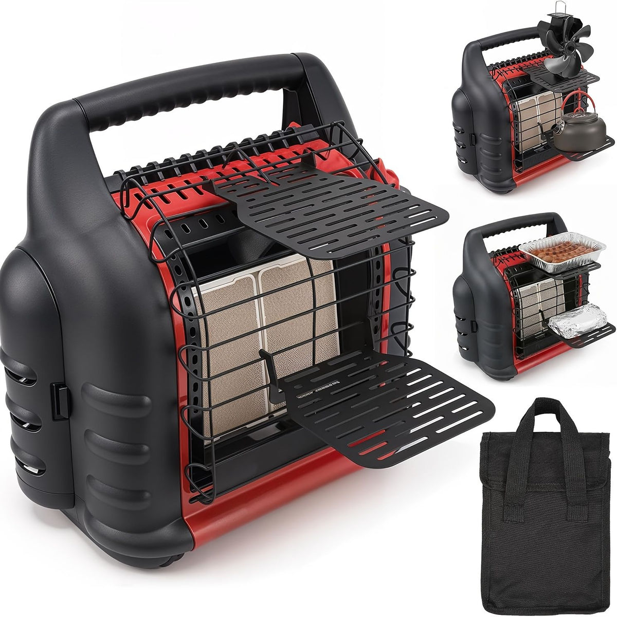 Wood Stove Fan Bracket with Storage Bag