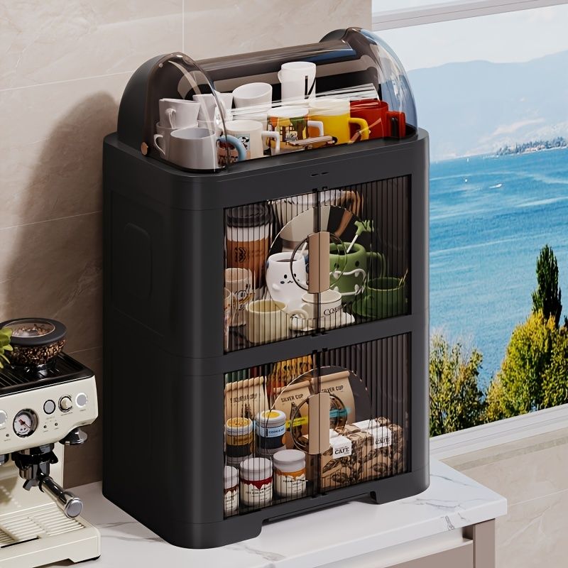 15.4-Inch Foldable Plastic Storage Box with Lid Multi-Purpose Organizer