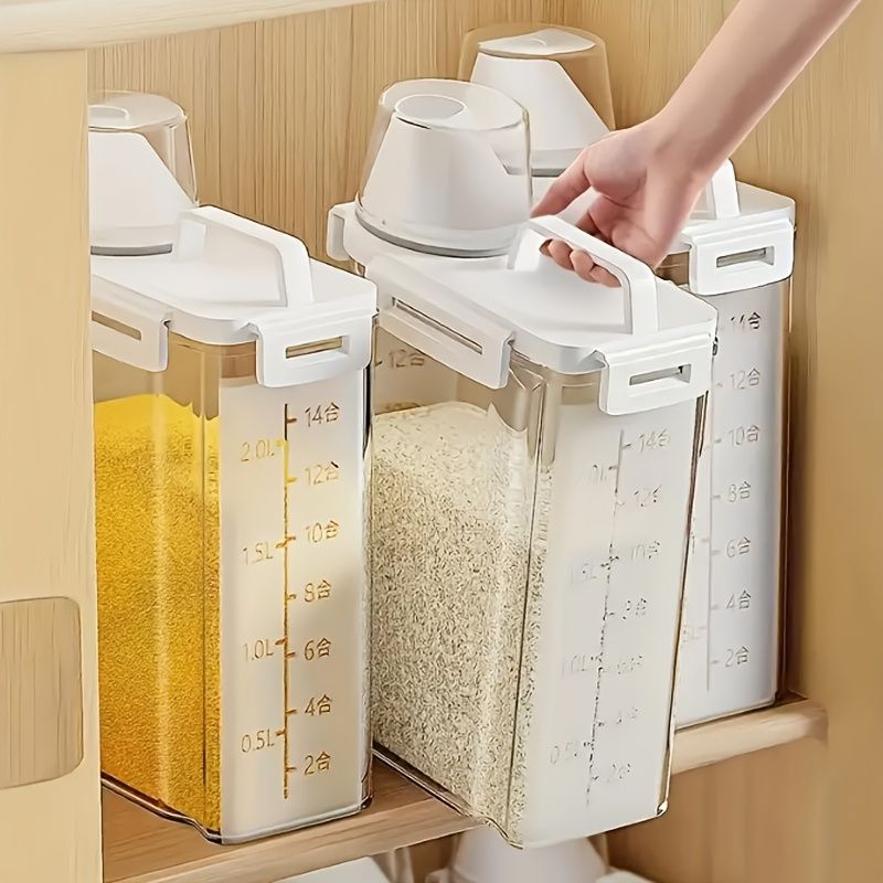 4-Piece Sealed Grain Storage Container Set with Pouring Port