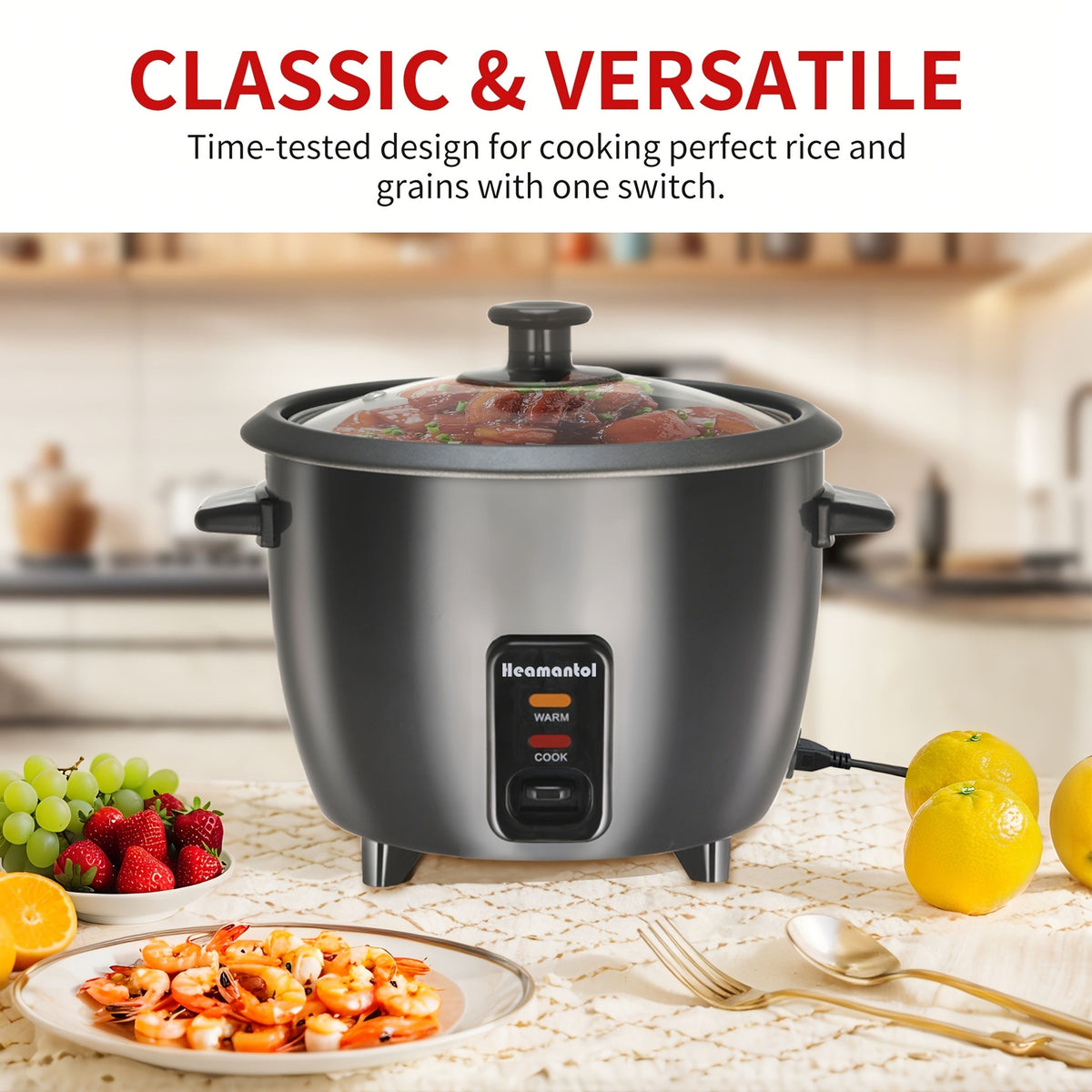 Rice Cooker with Removable Non-Stick Pot and Yogurt Maker
