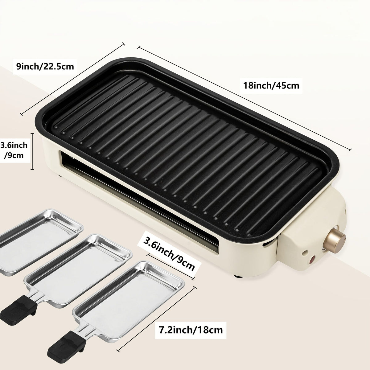 1700W Smokeless Electric Indoor Grill with Removable Non-Stick Plate