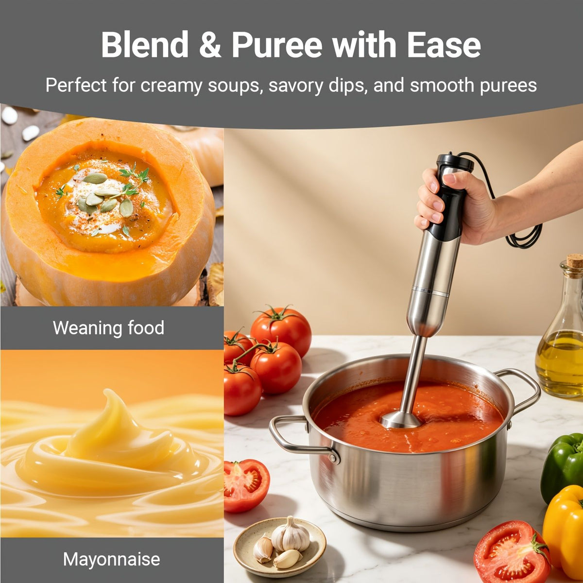 8 in 1 Handheld Immersion Blender