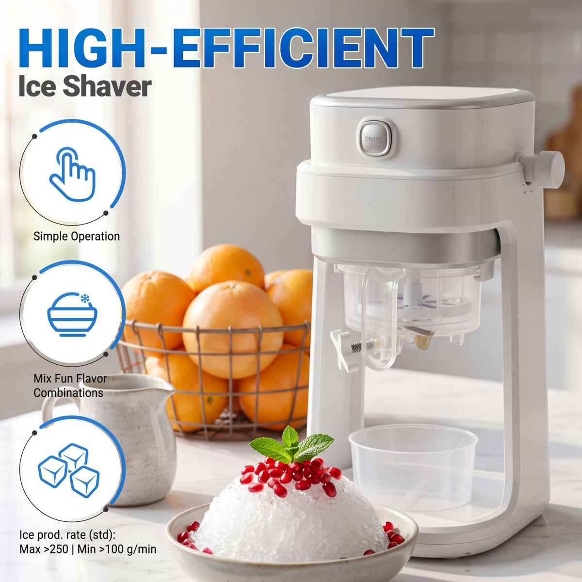 Adjustable Button Ice Crusher Machine