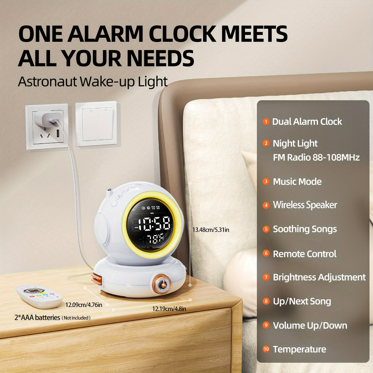 Wake Up Light Alarm Clock with FM Radio and Sunrise Simulation
