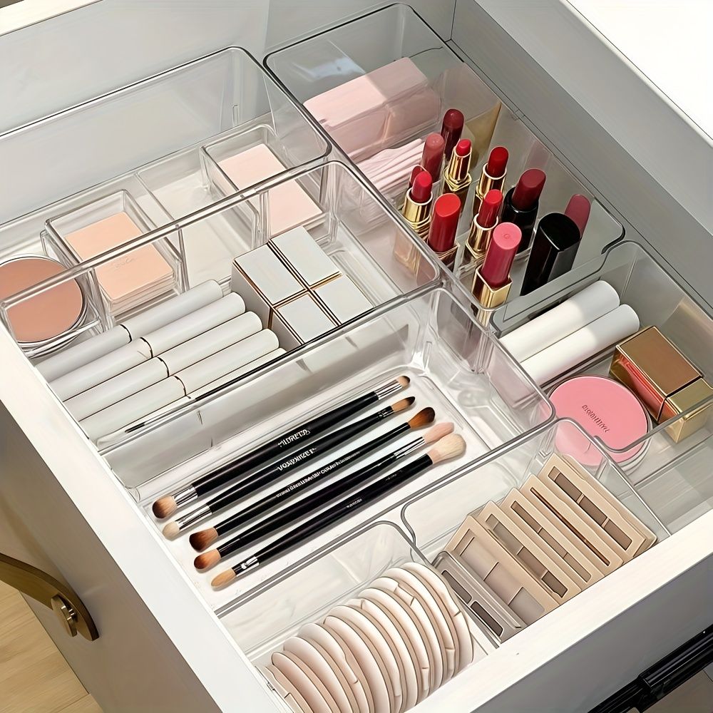 7 Piece Acrylic Drawer Organizer Set with Dividers