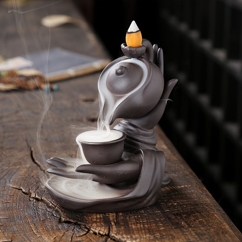 Ceramic Backflow Incense Holder Waterfall Smoke Design