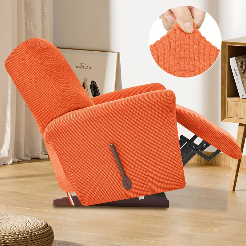 4-Piece Elastic Fleece Recliner Sofa Protective Slipcover Set