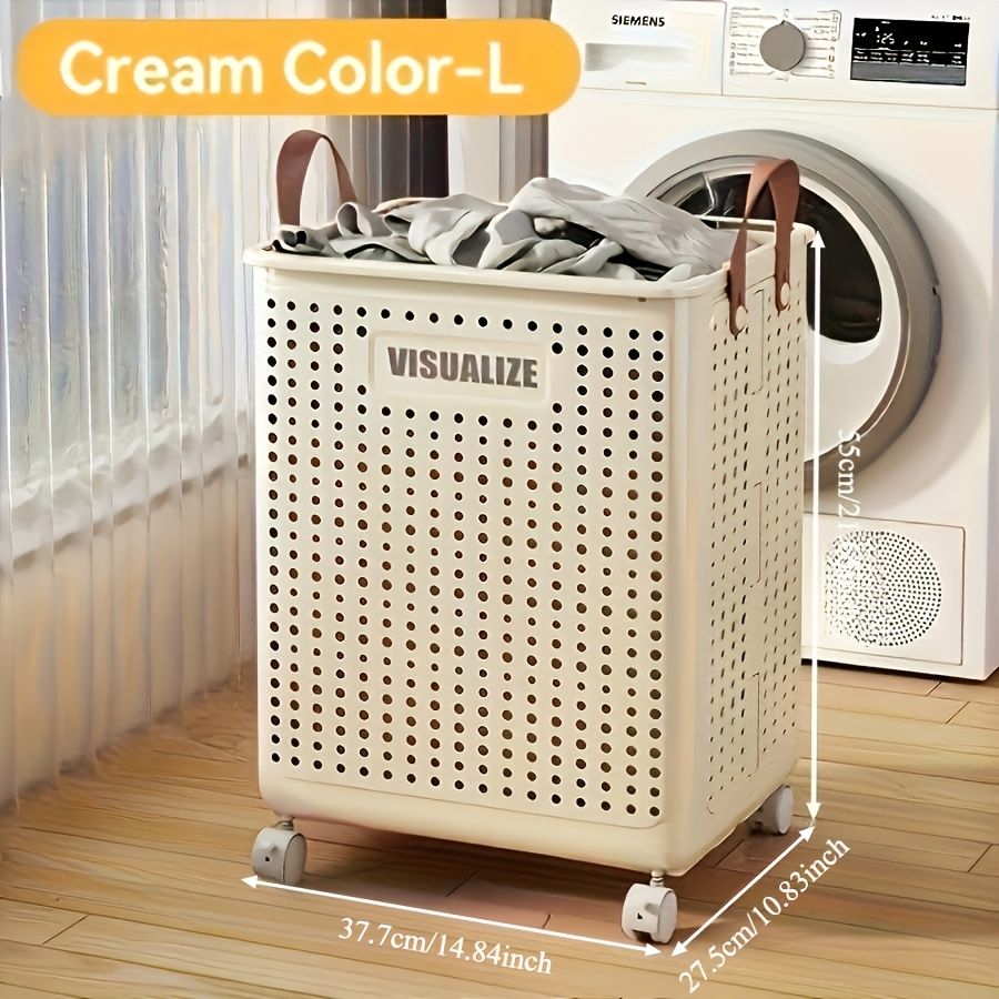 Rolling Laundry Cart With Lid And Handles