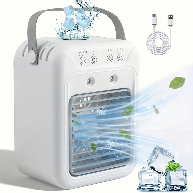 Portable LED Desktop Fan with Light
