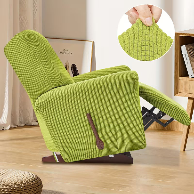 4-Piece Elastic Fleece Recliner Sofa Protective Slipcover Set