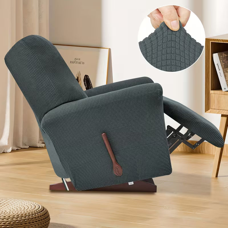 4-Piece Elastic Fleece Recliner Sofa Protective Slipcover Set