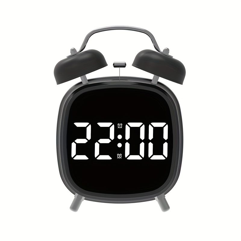 Dual Bell Digital Alarm Clock with Adjustable Brightness