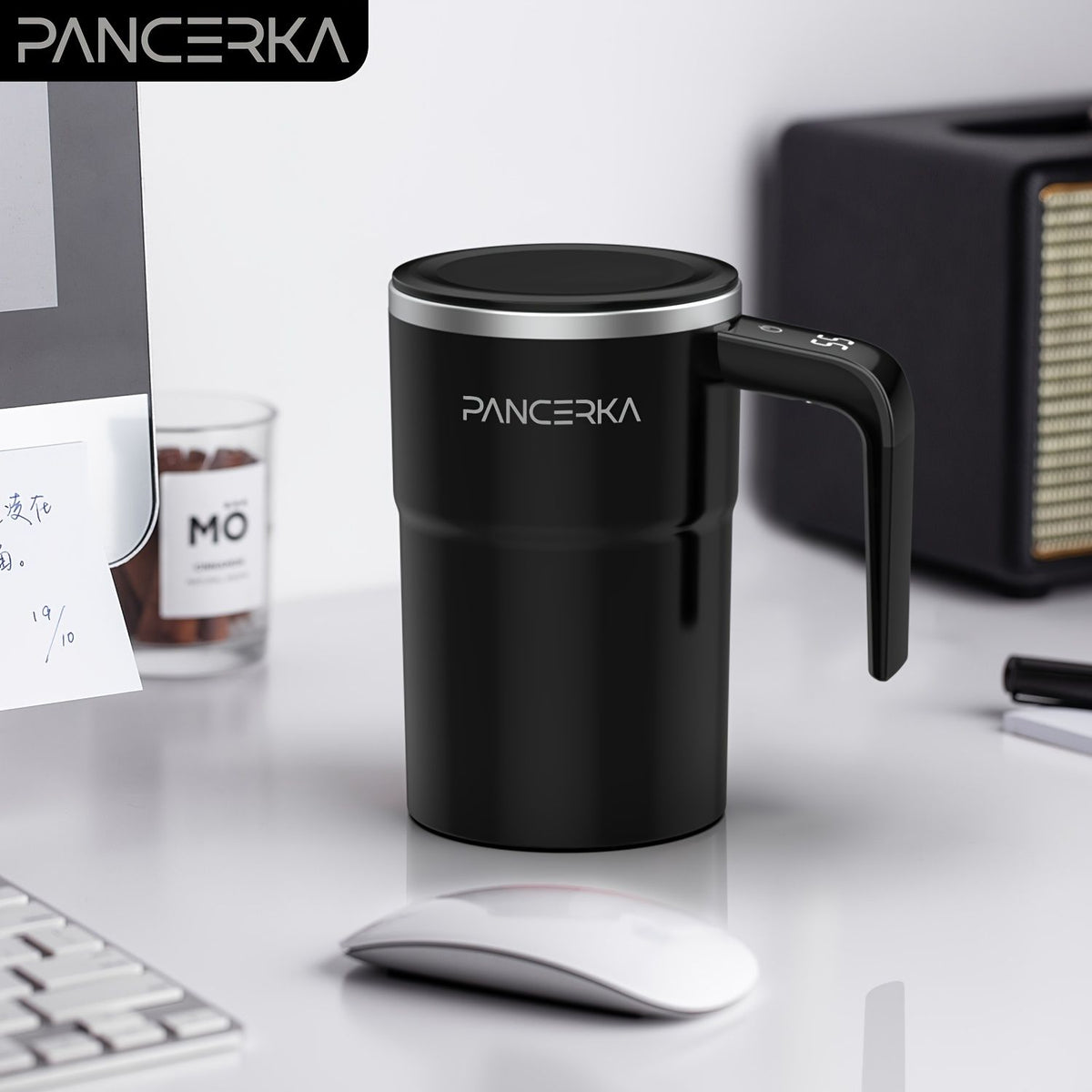 Rechargeable Self-Stirring Mug with LED Temperature Display