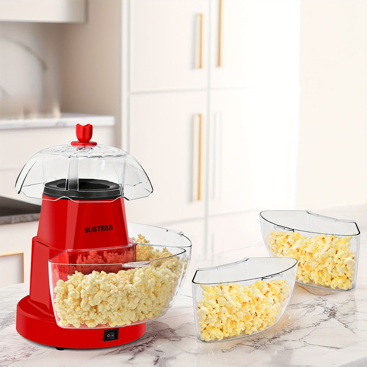 Hot Air Popcorn Machine with 4 Bowls