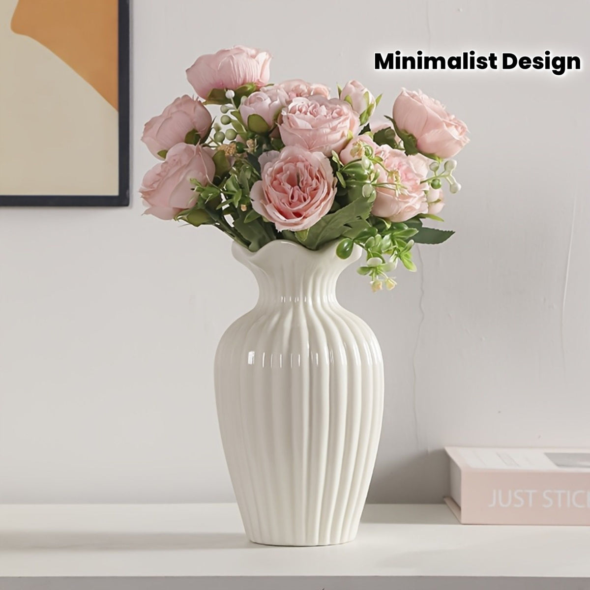 Minimalist Ceramic Vase for Dried Flowers