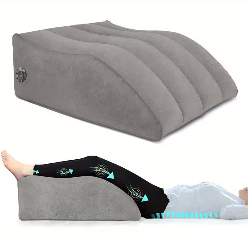 Inflatable Leg Pillow Microfiber Grey