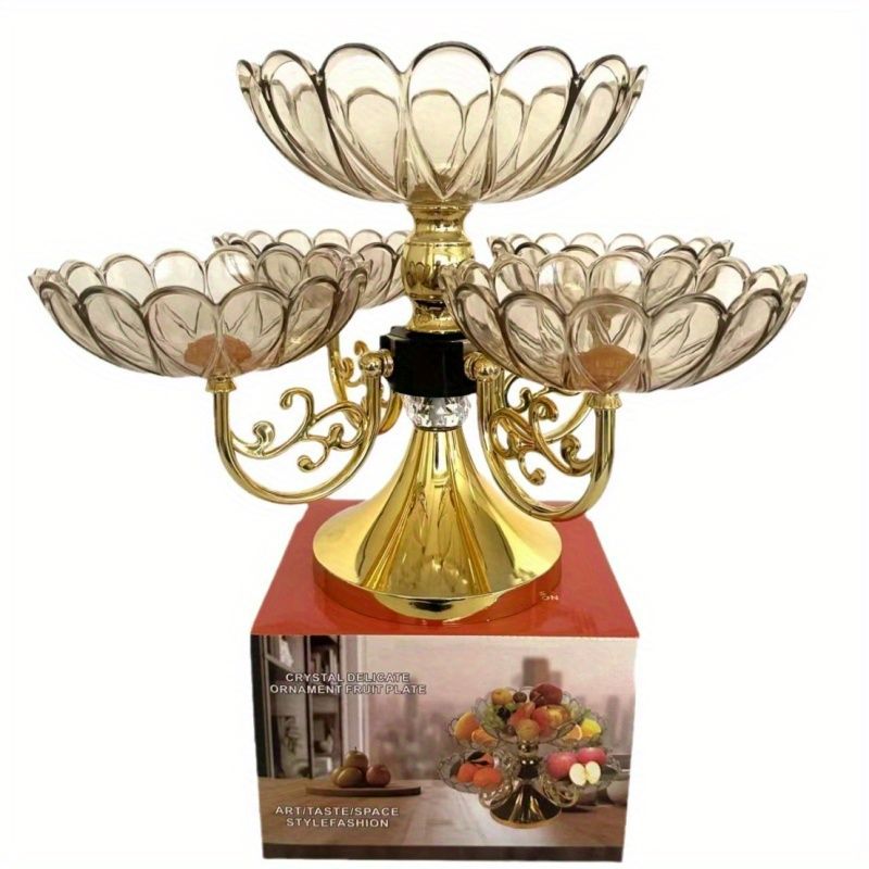 Rotating Multi-Layer Five-Plate Crystal Fruit Plate
