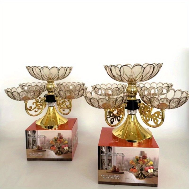 Rotating Multi-Layer Five-Plate Crystal Fruit Plate