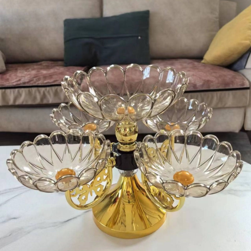Rotating Multi-Layer Five-Plate Crystal Fruit Plate