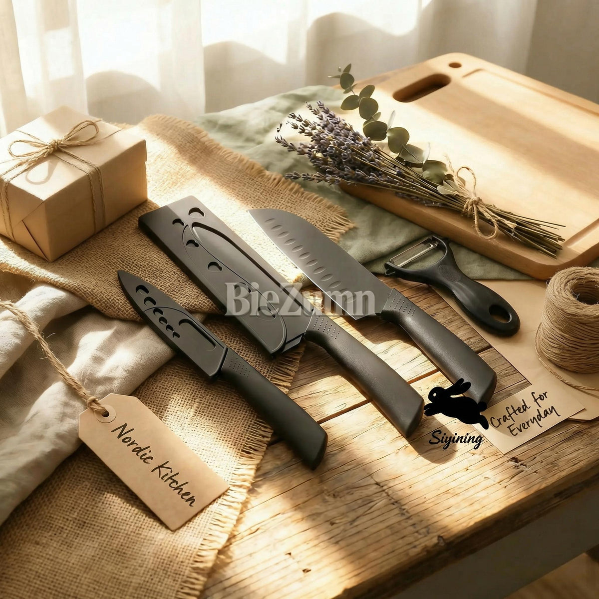 7-Piece Stainless Steel Kitchen Knife Set with Shears and Peeler