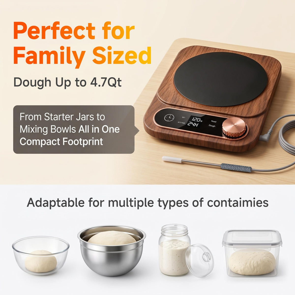 2-in-1 Sourdough Bread Maker with Temperature Probe