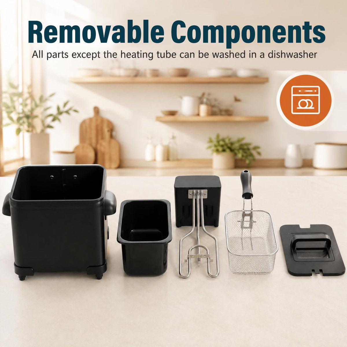 1700W Electric Deep Fryer with 3.2-Quart Basket and Viewing Window