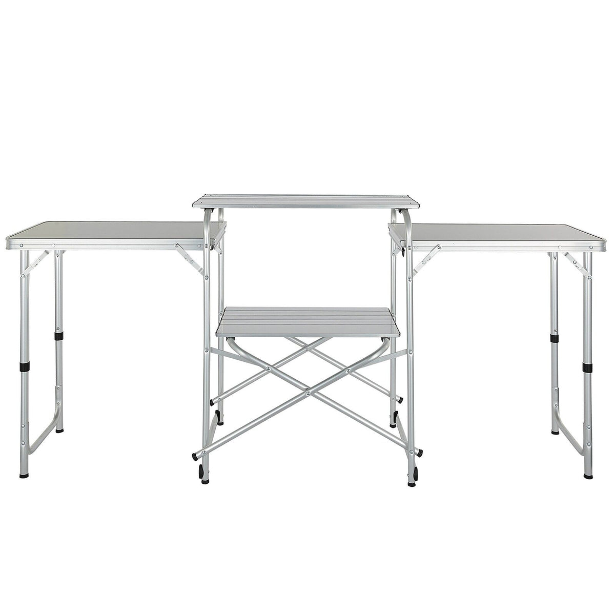 VEVOR Aluminum Folding Camping Table with Windscreen and Storage Bag