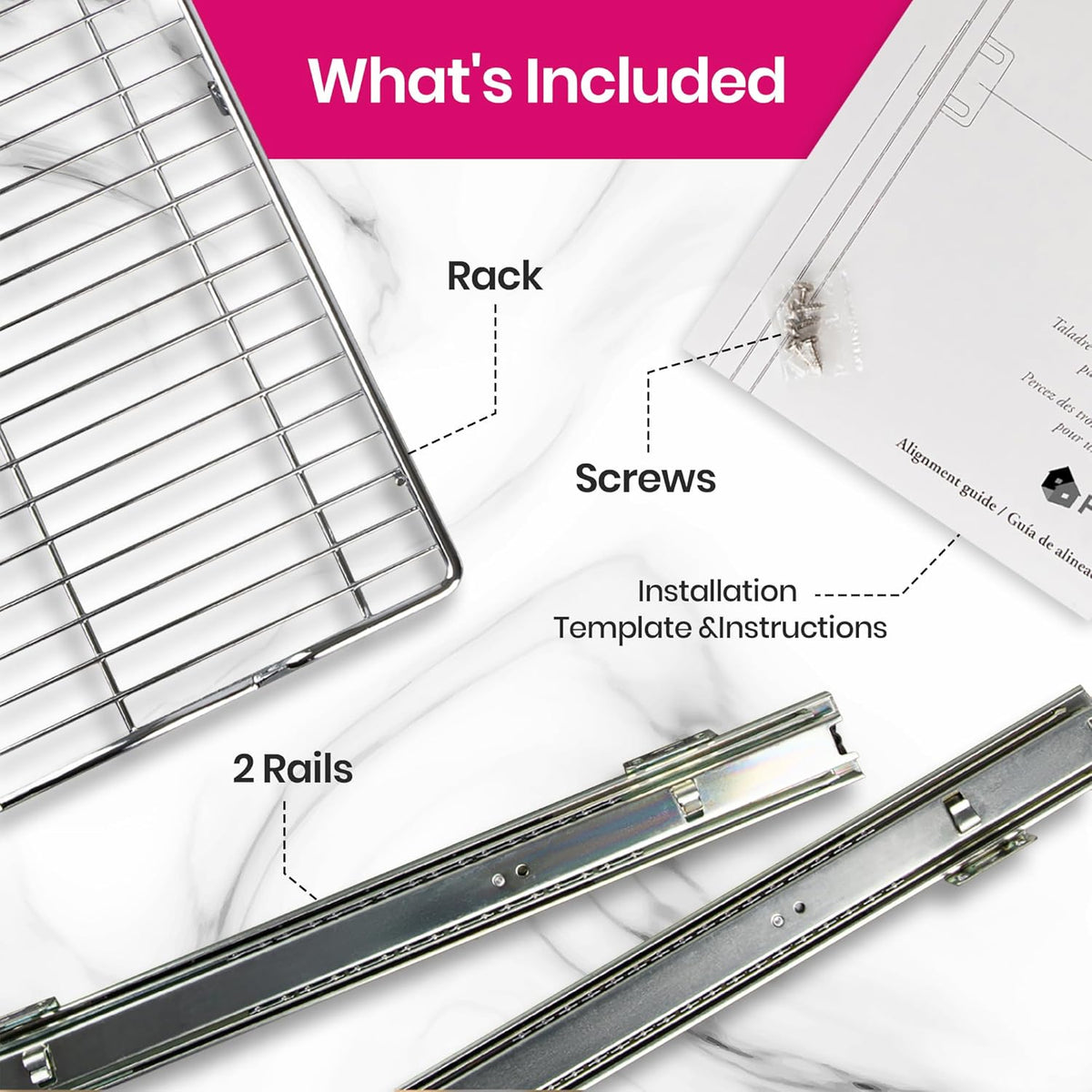 1-Tier Steel Pull-Out Cabinet Organizer Chrome