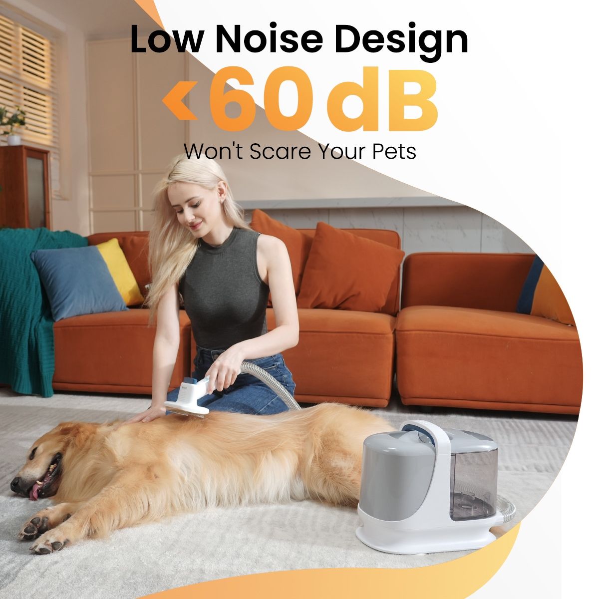 oneisall White Pet Grooming Vacuum Kit CW16028