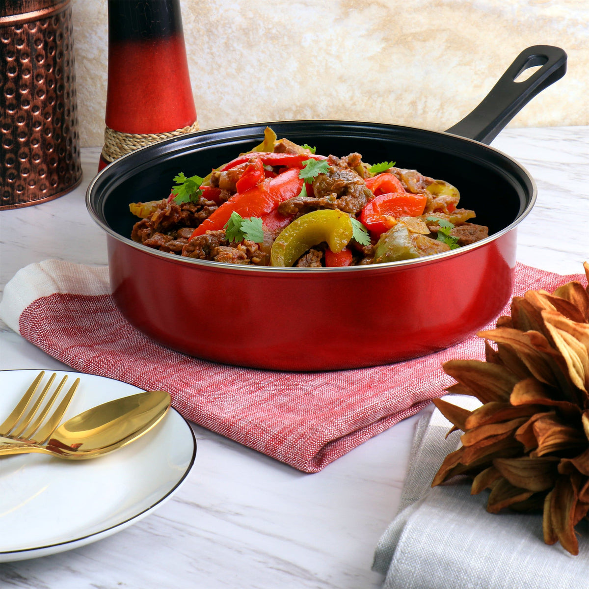 Gibson Everyday 7-Piece Nonstick Steel Cookware Set with Lids