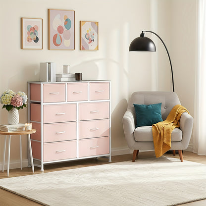 9-Drawer Fabric Dresser Storage Cabinet with Metal Frame