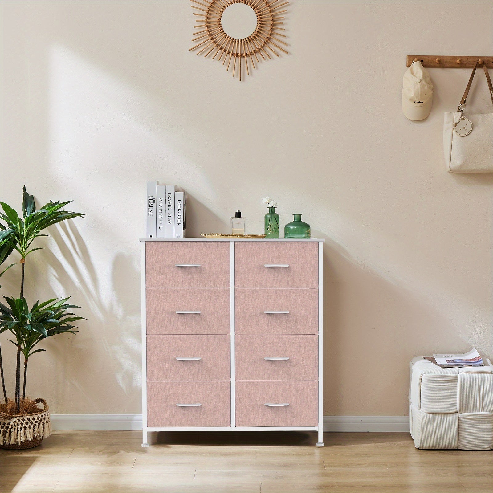 9-Drawer Fabric Dresser Storage Cabinet with Metal Frame