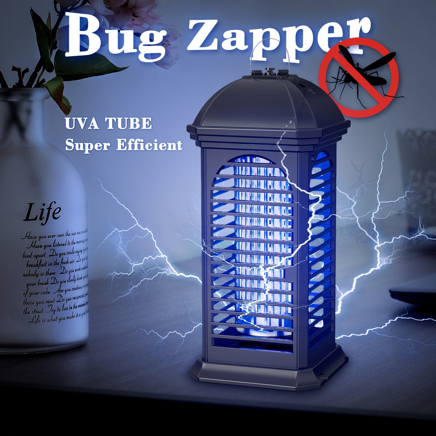 Portable Electric Bug Zapper – Indoor/Outdoor Mosquito & Fly Killer Trap