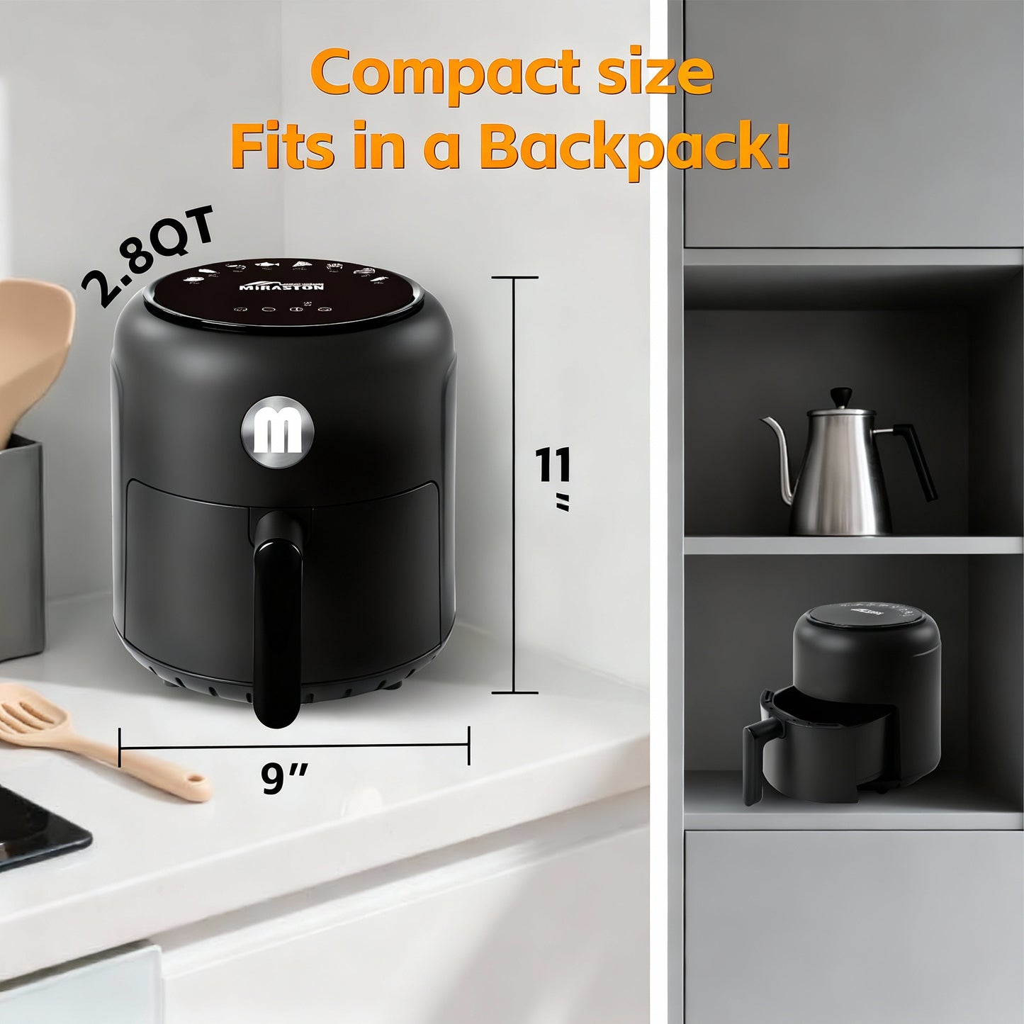 6.5QT Digital Air Fryer with Window & Touch Screen – Stainless Steel