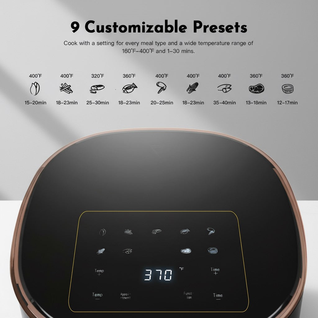 3.6QT Digital Air Fryer with Touch Screen – Oil-Free Healthy Cooking