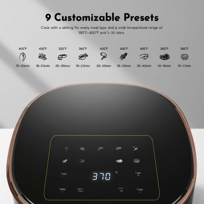 3.6QT Digital Air Fryer with Touch Screen – Oil-Free Healthy Cooking