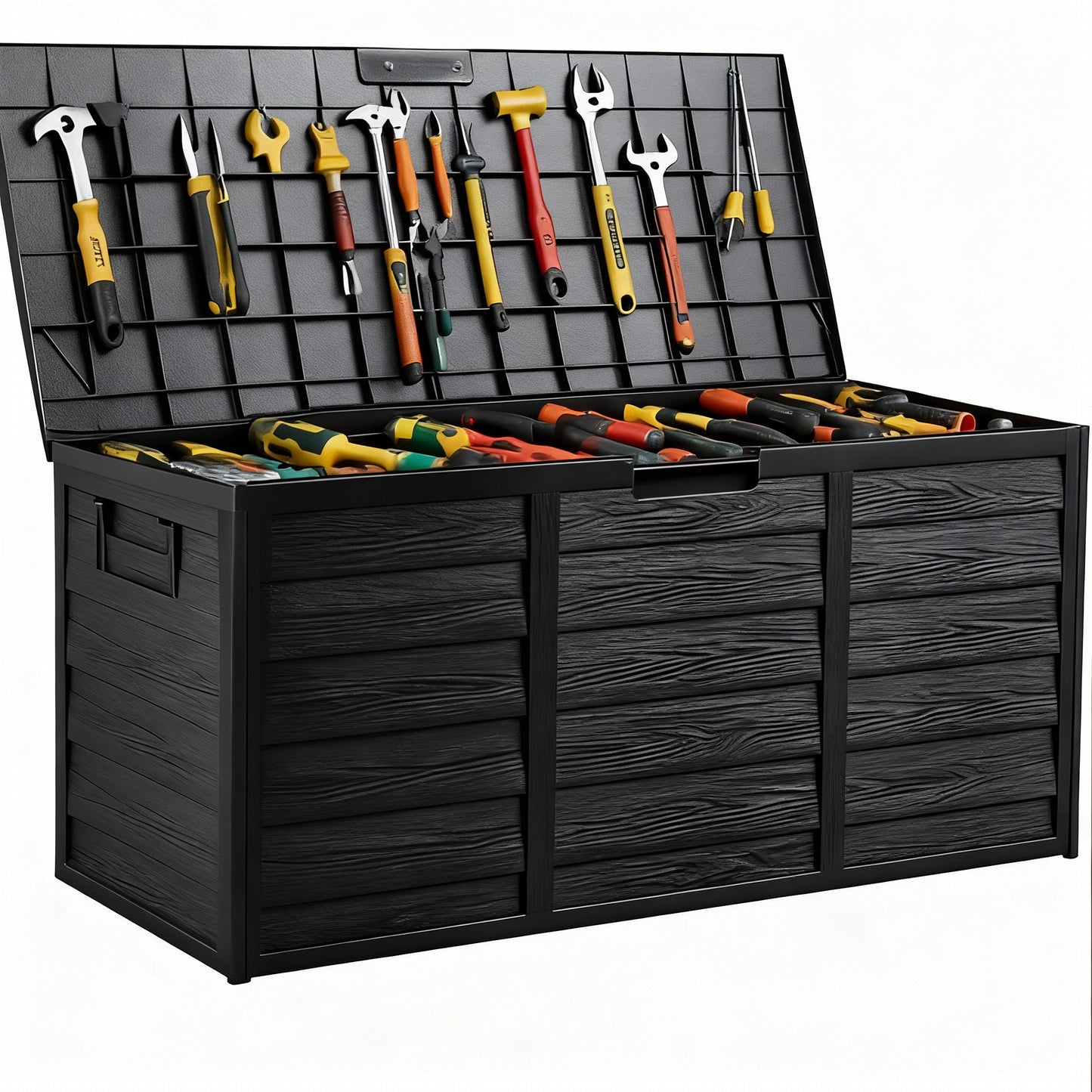 75 Gallon Heavy-Duty Outdoor Deck Box – Waterproof Patio Storage Box with Hinged Lid, Lockable & Easy Assembly