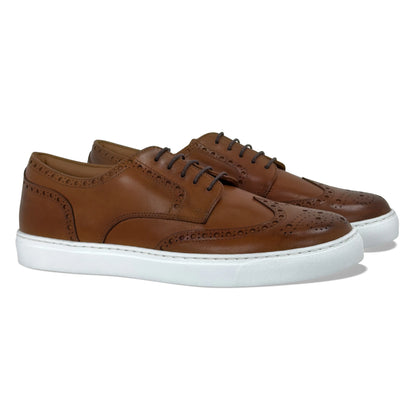 Men's Don Giovanni Wingtips - Cognac w/ White Sole