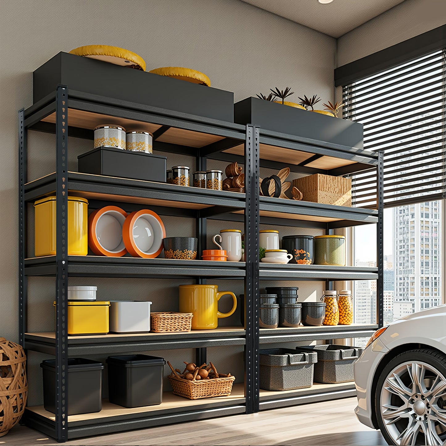 Heavy Duty Metal Storage Rack 5-Tier Adjustable Shelving Unit, Garage or Warehouse Organizer