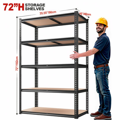 Heavy Duty Metal Storage Rack 5-Tier Adjustable Shelving Unit, Garage or Warehouse Organizer