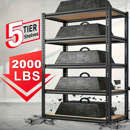 Heavy Duty Metal Storage Rack 5-Tier Adjustable Shelving Unit, Garage or Warehouse Organizer