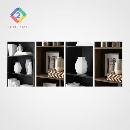 5-Shelf Bookcase with Adjustable Shelves – True Black Oak Finish