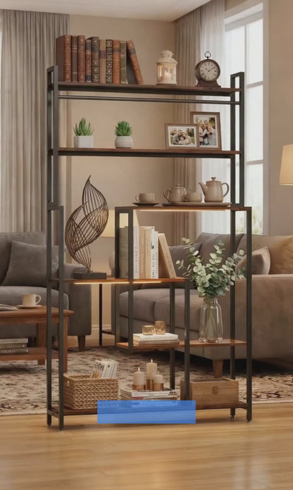 5-Tier Metal Display Shelf with LED Lights